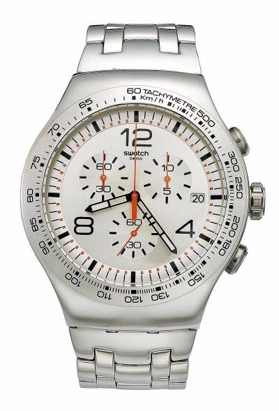 Swatch YOS445G jam tangan pria stainles 48mm-silver