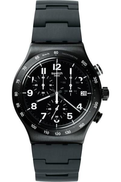 Swatch YVB402G jam tangan pria 43mm-hitam