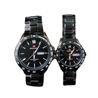 Swiss Army Couple Watch - Stainlesstell Strap - SA 5093 ML - Black Gold  