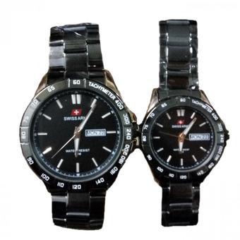 Swiss Army Couple Watch - Stainlesstell Strap - SA5093 ML - Black Gold  