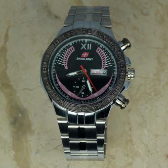 Swiss Army - Jam Tangan Pria - Silver - Stainless Steel Band - SA 5083 - Hitam T/H  