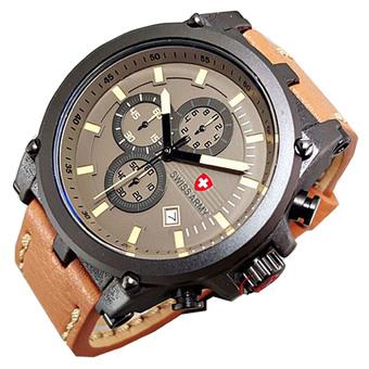 Swiss Army Jam tangan Pria - Leather Strap - SA 6376 - Coklat  