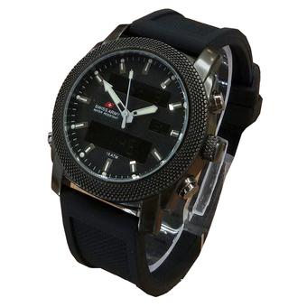 Swiss Army Watch Jam Tangan Pria -Hitam -strap rubber hitam- SADualtime 002  