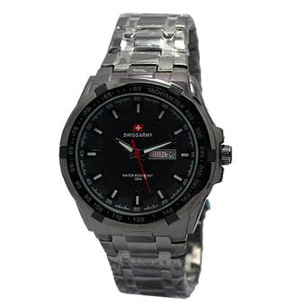 Swiss Army Wristwatch Jam Tangan Pria - Strap Stainless Steel - Hitam - SA83  