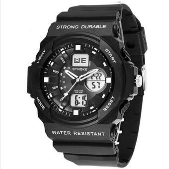 Synoke 66866 Men Sport Watch Wristwatch Outdoor Casual Waterproof 50M Watch Black  