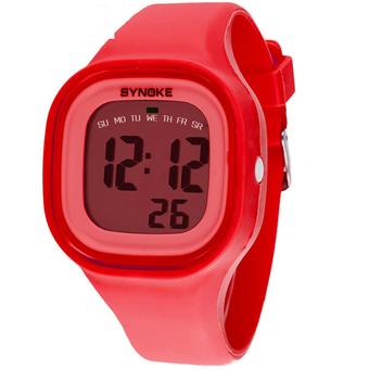Synoke 66896 Women Waterproof Sport Watch Cool Fashion Digital Wristwatch Red - Intl  