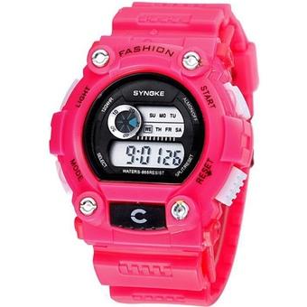 Synoke - Jam Tangan Unisex - Pink - Strap Rubber - Edrick Digital Sport Watch  