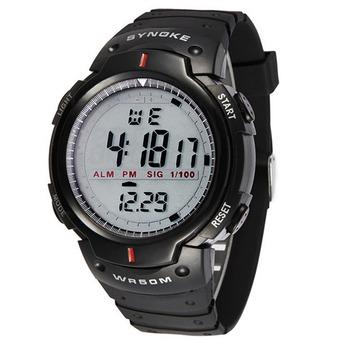 Synoke LED Sports Military Watch 30M Water Resistant Stopwatch Week Alarm Date Waterproof Digital Watch (Black) - Intl  
