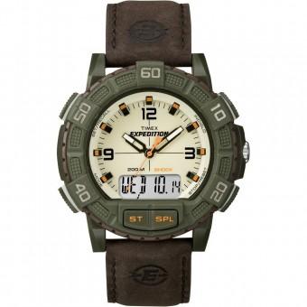 TIMEX T49969 Timex Expedition Double Shock Combo Watch - BrownGreen (Intl)  
