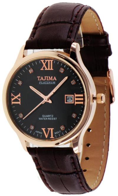 Tajima Analog Watch Date 3099 GA02 - Jam Tangan Pria - Black Brown - Leather