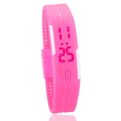 Teiton - Jam Tangan LED Sport Minimalis - Pink Muda - Karet