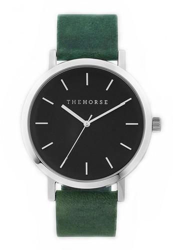 The Horse Polished Steel / Mineral Green Leather