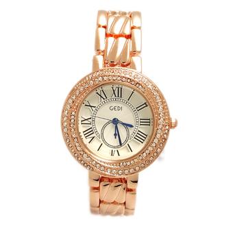 The Roman Women's Fashion Pink Gold Stainless Steel Band Wrist Watch CE09 (Intl)  