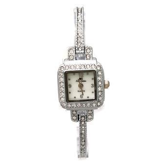 The Roman Womens Silver Square Stainless Steel Band Watch A048 (Intl)  