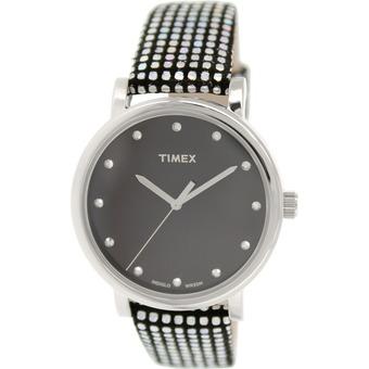 Timex Womens Originals T2P481 Two-Tone Leather Quartz Watch with Black Dial (Intl)  
