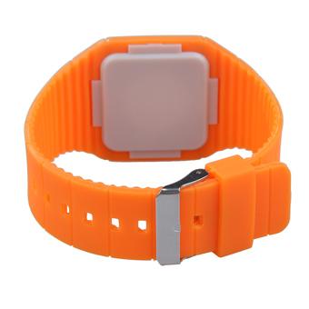 Touch Screen LED Wrist Watch Digital Silicone Unisex Sporty(Orange)  
