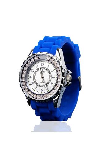 Ufengke Women's Silicone Strap Watch UF-WSK052E - Blue  