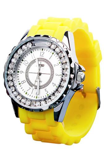 Ufengke Women's Yellow Silicone Strap Watch Uf-Wk052C  