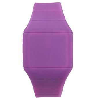 Unisex Digital LED Wrist Watch Girl Boy Thin Touch Screen Silicone(Purple)  