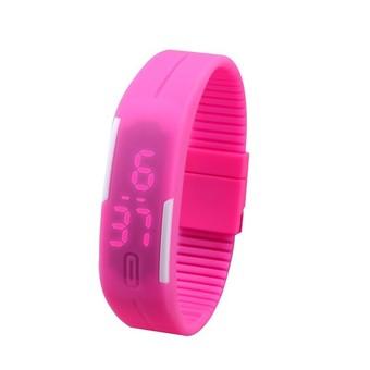 Unisex Fashion Touch Screen Waterproof Rose Red Candy Color Sport LED Watch (Intl)  