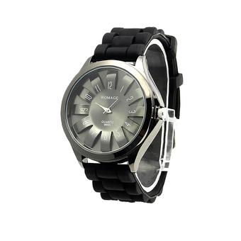 Unisex Hot Silicone Quartz Sports Style Watch Men Women Jelly Wrist Watch (Black) (Intl)  