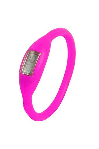 Unisex Rose Sports Digital Silicone Rubber Jelly Anion Bracelet Wrist Watch  