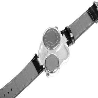 V6 0253 Men's 3 Dial Black Leather Analog Quartz Wrist Watch  