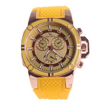 V6 230 Women Yellow Rubber Strap Analog Quartz Wrist Watch (Intl)  