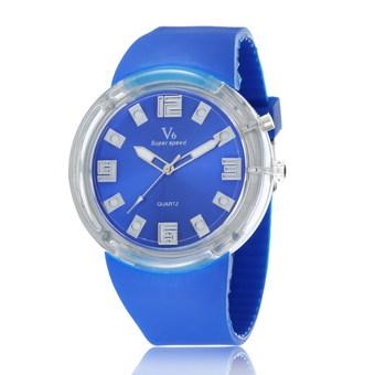 V6 Cool Emitting Silicone Alloy Quartz Watch ( dark blue) - Intl  