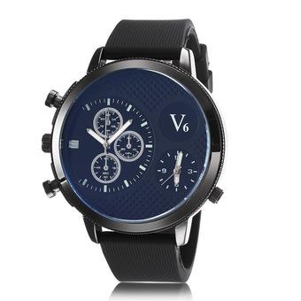 V6 Luxury Silicone Strap Watch (Black) - Intl  