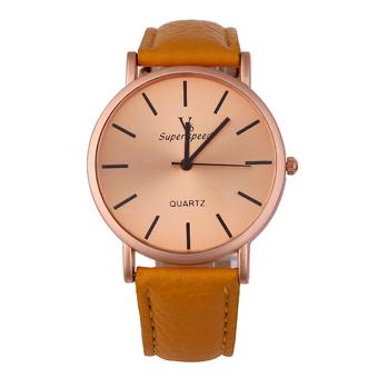 V6 Unisex Quartz Leather Strap Wrist Watch (orange) (Intl)  