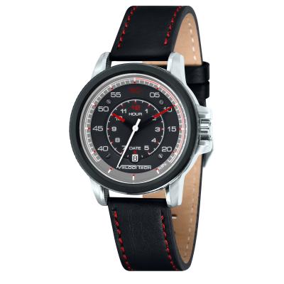 Velocitech Kyalami Collection Men Black Leather Watch VL-7001-01 - Black