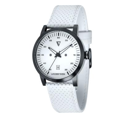 Velocitech Men Leatherette Watch Set with Wallet VL-7012-05 - White