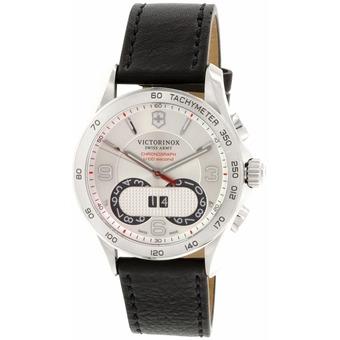 Victorinox Swiss Army Mens Classic 241703 Silver Leather Swiss Quartz Watch (Intl)  