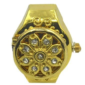 Vococal Woman's Finger Ring Gold Strap Watch  