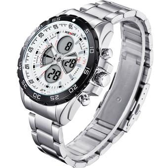 WEIDE 1103 Fashion double movement stainless steel waterproof watch?White? (Intl)  