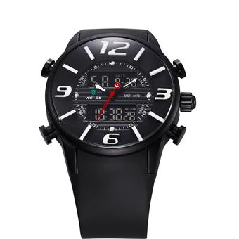WEIDE 3402 Multifunction LED display dual movement waterproof Silicone watch?White? (Intl)  