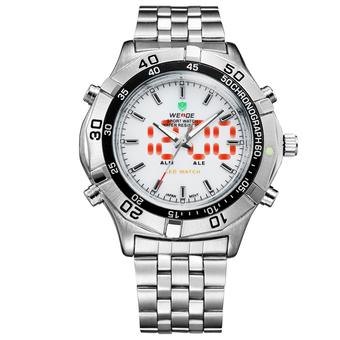 WEIDE 905 Fashion double movement stainless steel waterproof watch?White? (Intl)  