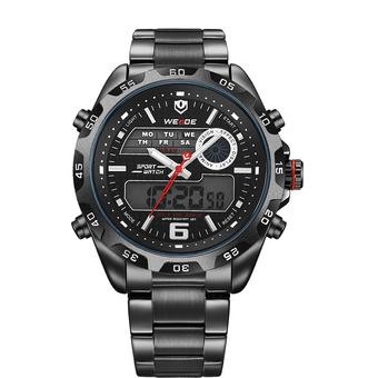 WEIDE Men's Analog Digital Watch Sport Outdoor Back Light Stainless Steel (Black) - Intl  