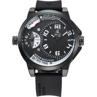 WEIDE Men's Universe Series Sports Oversize Multiple Time Zone Analog Date Wristwatch (Black) - Intl  