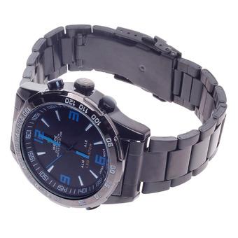 WEIDE WH-1009 Men's Wrist Watch Quartz & LED Electronics Dual Time Display (Black &Blue) (Intl)  