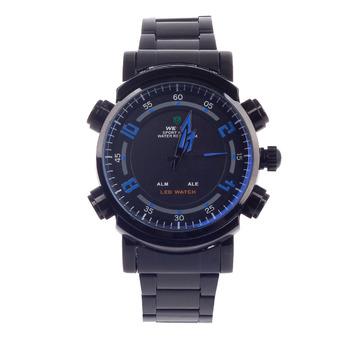 WEIDE WH-1101 Men's Quartz & LED Dual Time Display Sport Wrist Watch - Black + Blue (1 x CR2016) (Intl)  