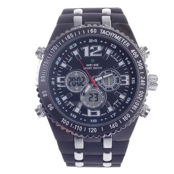 WEIDE WH-1107 Vogue Men's Quartz & LED Dual Time Display Wrist Watch Black (Intl)  