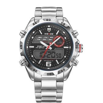WEIDE WH-3403 Men's Casual Stainless Steel Analog&Digital Water Resistant Wristwatch - Silver (Intl)  