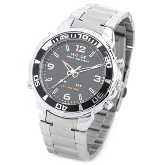 WEIDE WH-843 Sports Analog + Digital Display Quartz Wrist Watch for Men - Black + Silver (1 x SR626)  