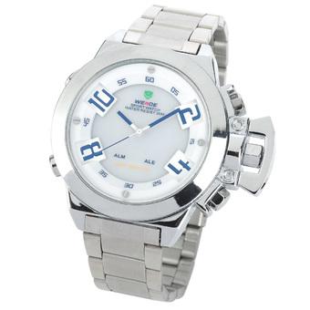 WEIDE WH1008-1 Fashion Men's Analog with Digital Quartz Wrist Watch (Silver)  