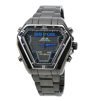 WEIDE WH1102-BL Dual Display LED Digital + Analog Water Resistant Wrist Watch Black (2 x SR626)  
