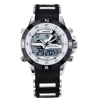 WEIDE WH1104PU-BW Men's Resin Band Quartz Digital Analog Wrist Watch - White - Intl  