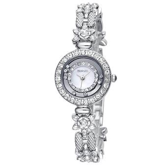 WEIQIN Flower Shape Shell Dial Flowing Beads Decoration Beauty Trend Women Dress Wrist watches white - Intl  