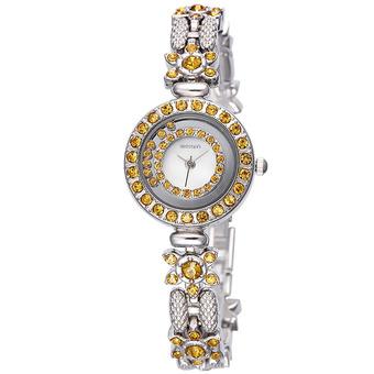 WEIQIN Flower Shape Shell Dial Flowing Beads Decoration Beauty Trend Women Dress Wrist watches yellow - Intl  